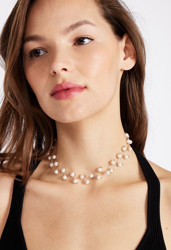 Vanessa Delicate Pearl Necklace Cream/Gold