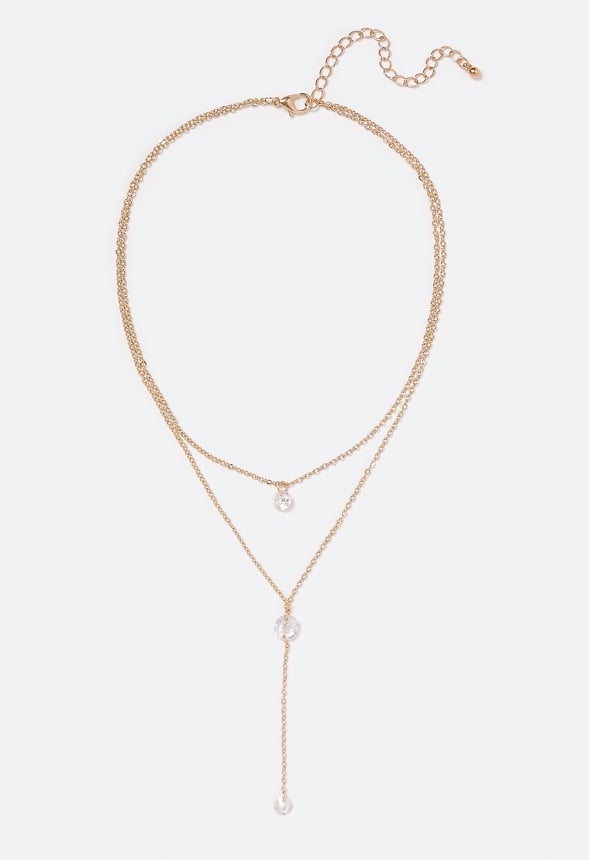 Elisa Fine Cubic Zirconia Necklace   Crystal/Gold