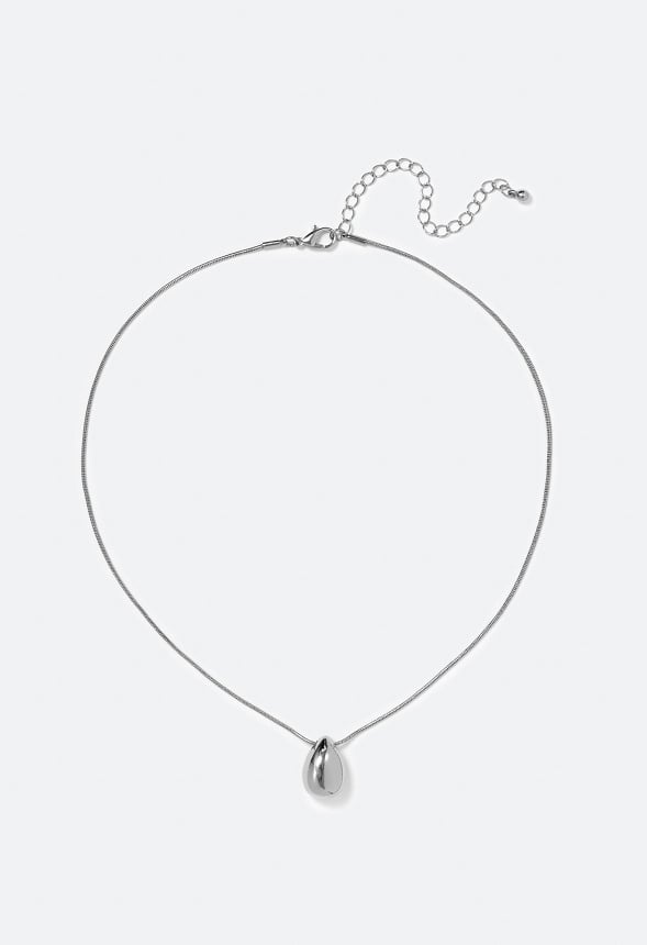 Blake Molten Teardrop Necklace Silver