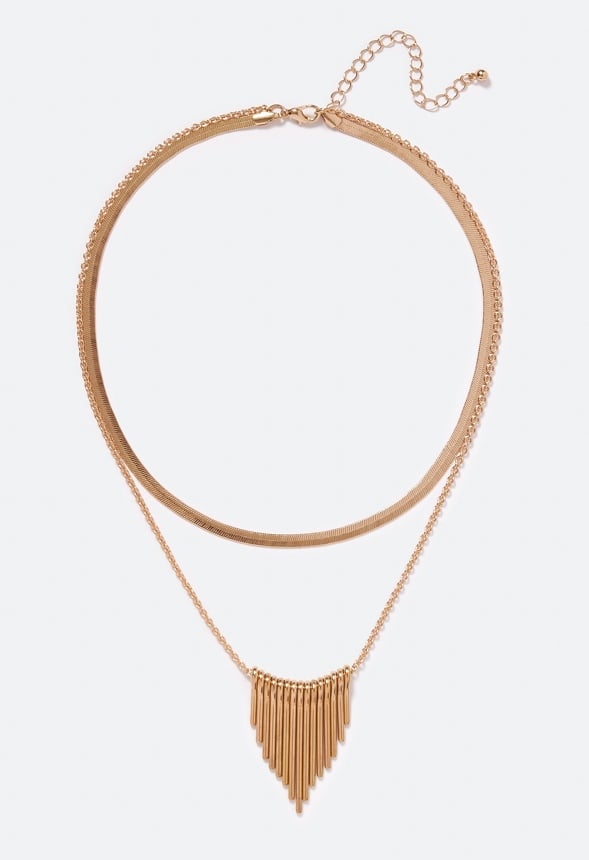 2 Rows Stella Boho Necklace Gold