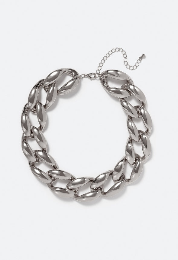 Kara Chunky Chain Necklace Silver