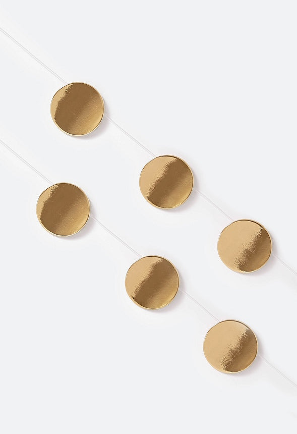 Yen 2 Row Smooth Metal Floating Discs Necklace Gold