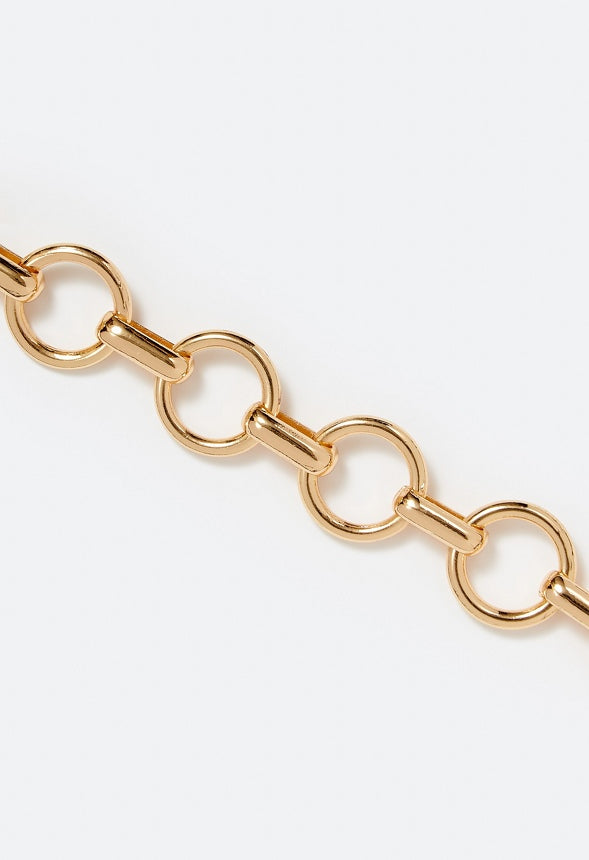 Shae Linked Rings Chain Statement Necklace Gold