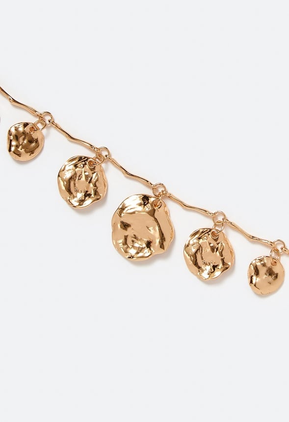 Beck Hammered Metal Discs Necklace Gold