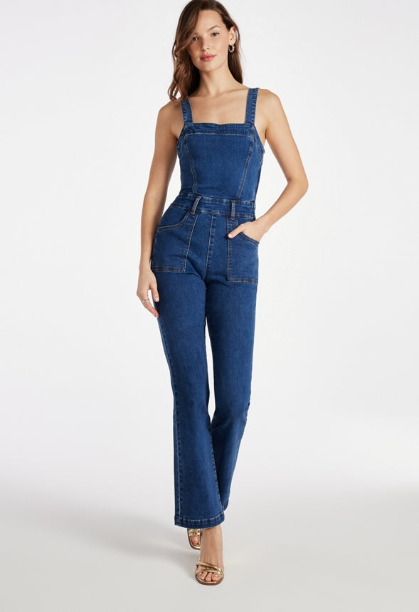 Sleeveless Denim Jumpsuit Collective
