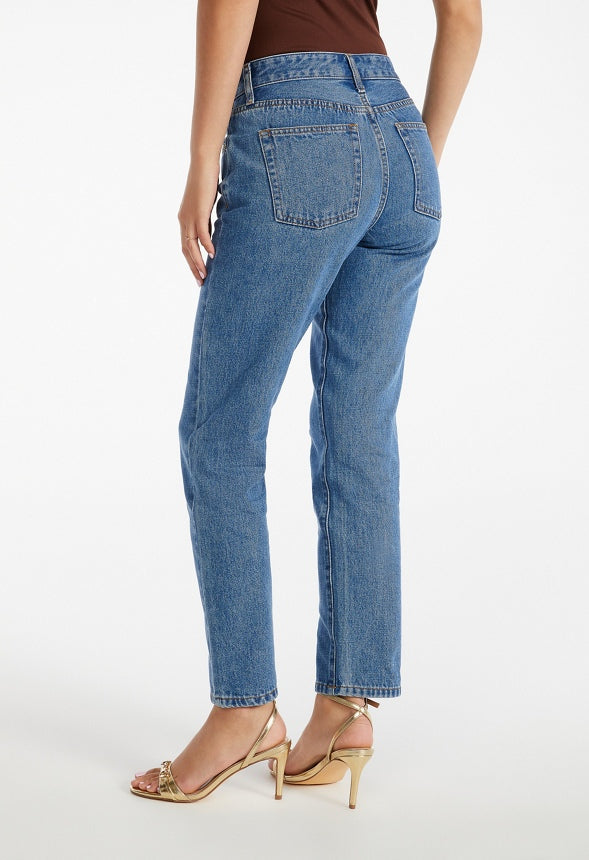 Brook Vintage Mid Rise Ankle Straight Leg Jeans Faze