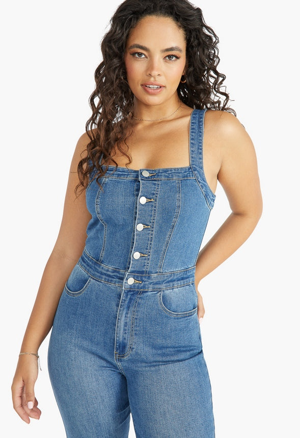 CLEO 70S DENIM JUMPSUIT Collective