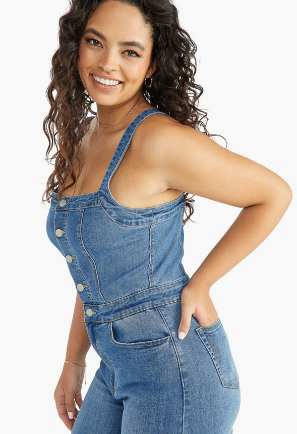 CLEO 70S DENIM JUMPSUIT Collective