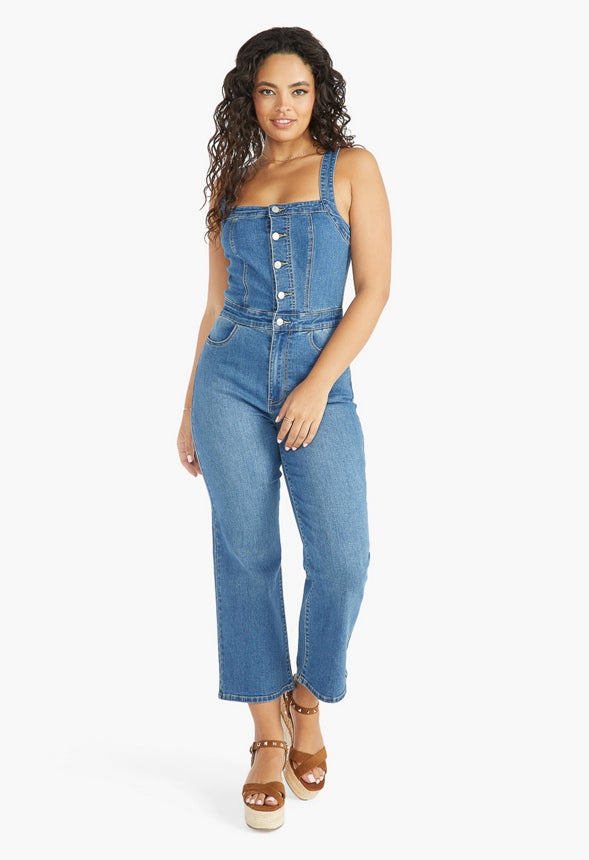 CLEO 70S DENIM JUMPSUIT Collective