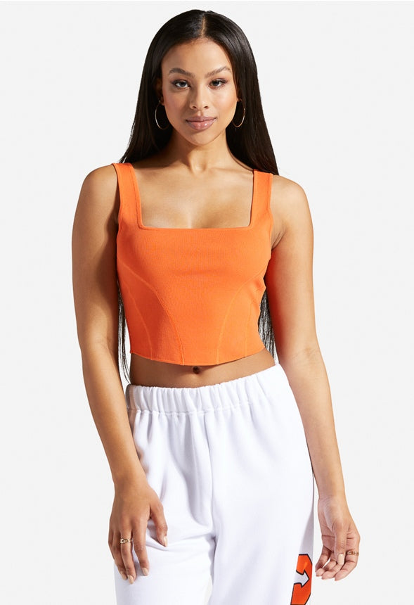 SWEATER BUSTIER Vermillion Orange