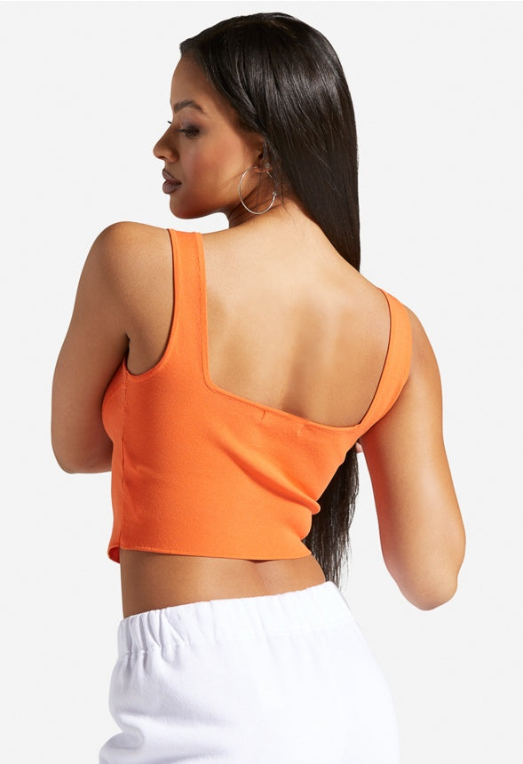 SWEATER BUSTIER Vermillion Orange