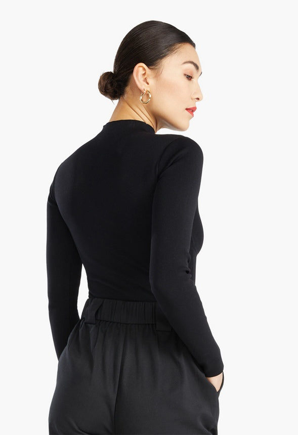 BUSTIER SWEATER BODYSUIT Black