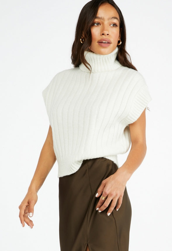 Turtleneck Sweater Vest Marshmallow