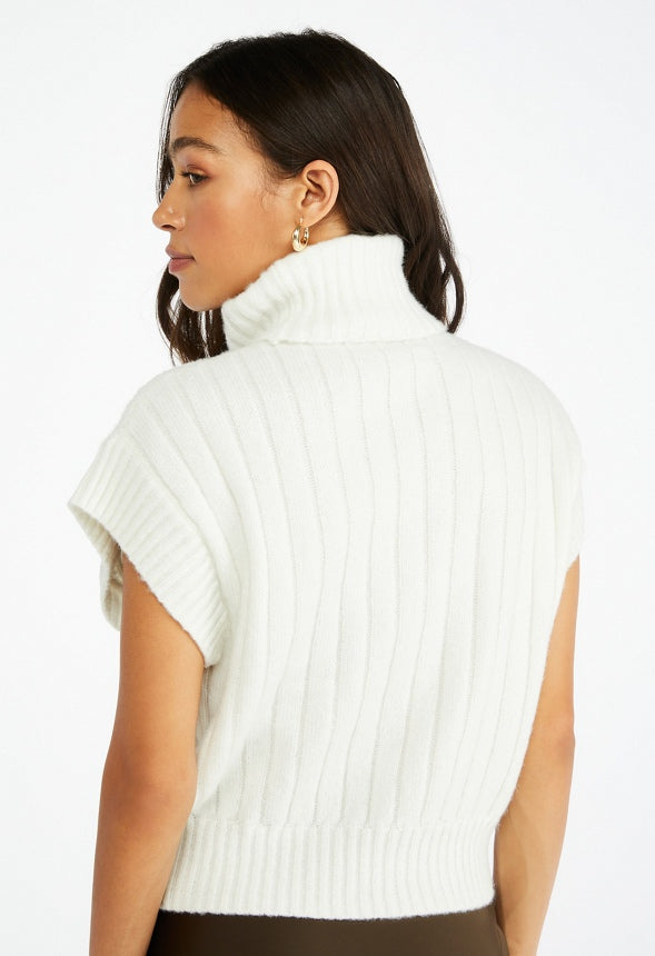 Turtleneck Sweater Vest Marshmallow