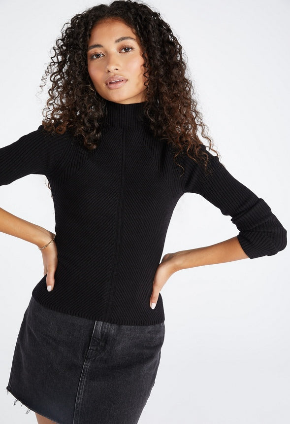 Sweater Rib Top Black Caviar