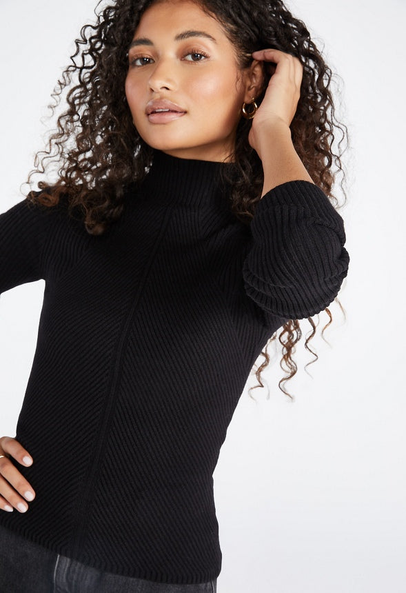 Sweater Rib Top Black Caviar