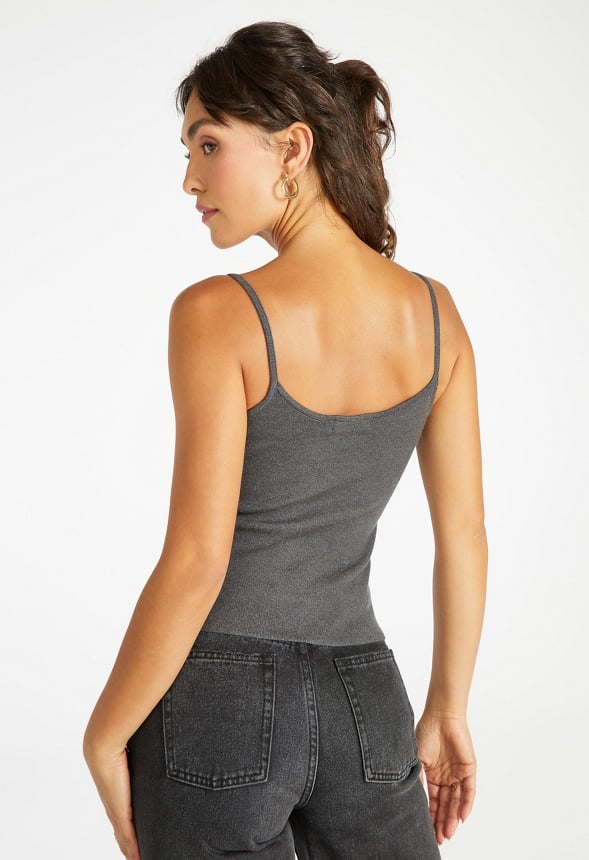 Soft Sweater Cami Top Heather Charcoal