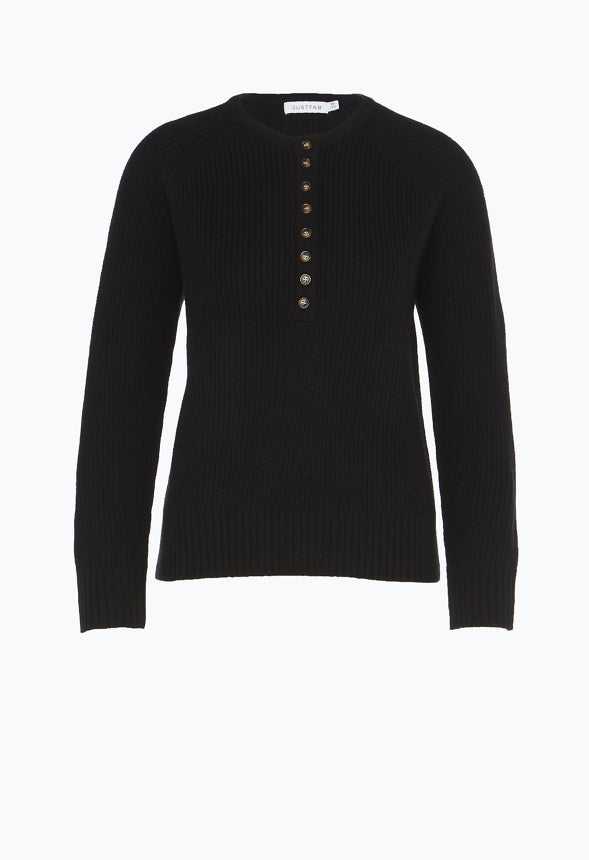 Henley Sweater Black Caviar
