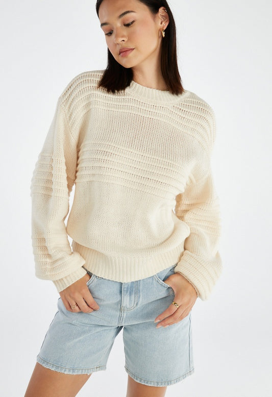 Novelty Blouson Sleeve Sweater Marshmallow