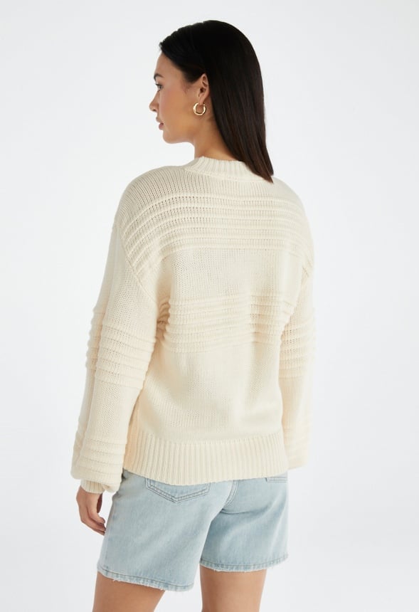 Novelty Blouson Sleeve Sweater Marshmallow