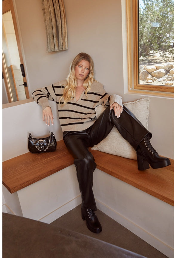 Bell Sleeve Sweater Portabella/Caviar