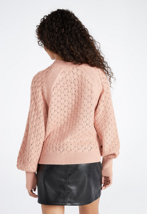 Pointelle Stitch Sweater Blush