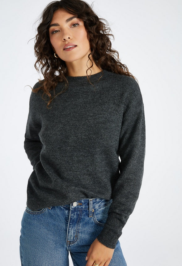 Crew Neck Sweater Dark Charcoal