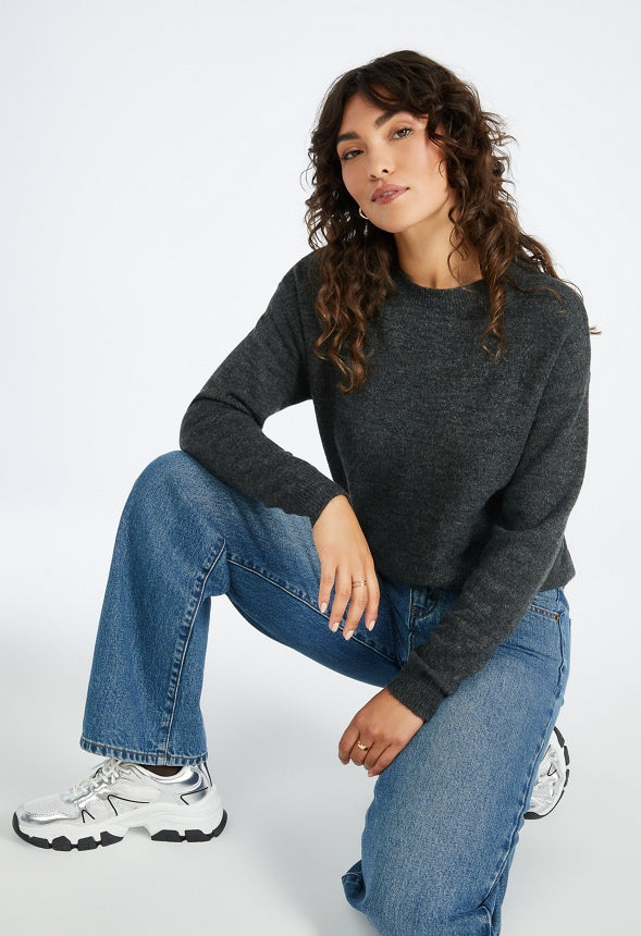 Crew Neck Sweater Dark Charcoal