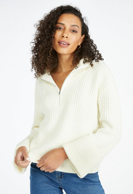 Half Zip Cozy Sweater Marshmallow