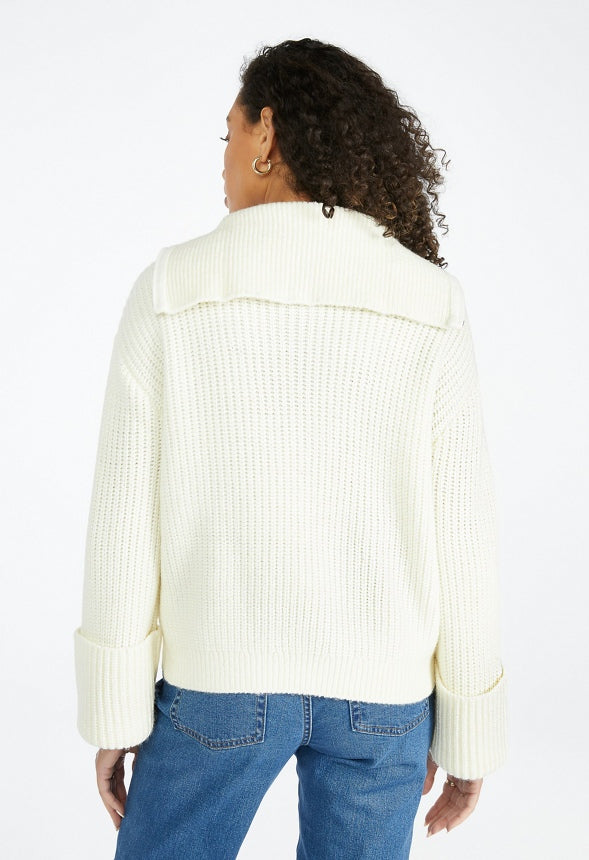 Half Zip Cozy Sweater Marshmallow