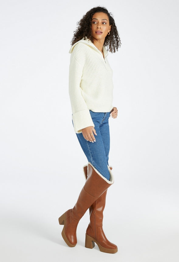 Half Zip Cozy Sweater Marshmallow