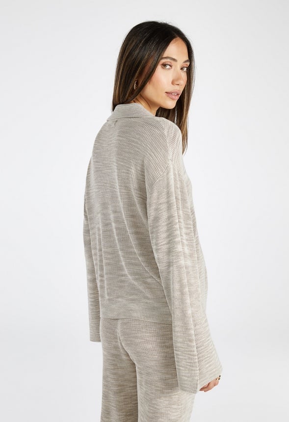 Polo Sweater Neutral Spacedye