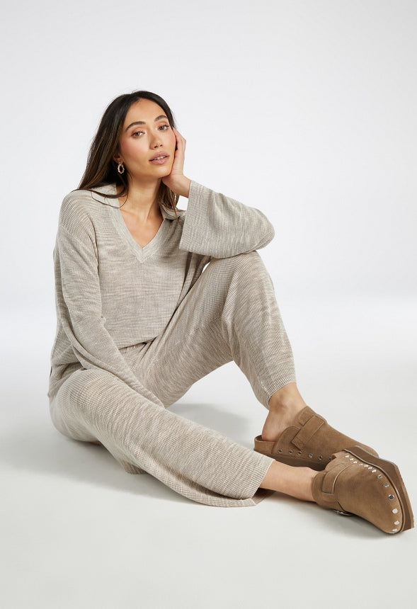 Polo Sweater Neutral Spacedye
