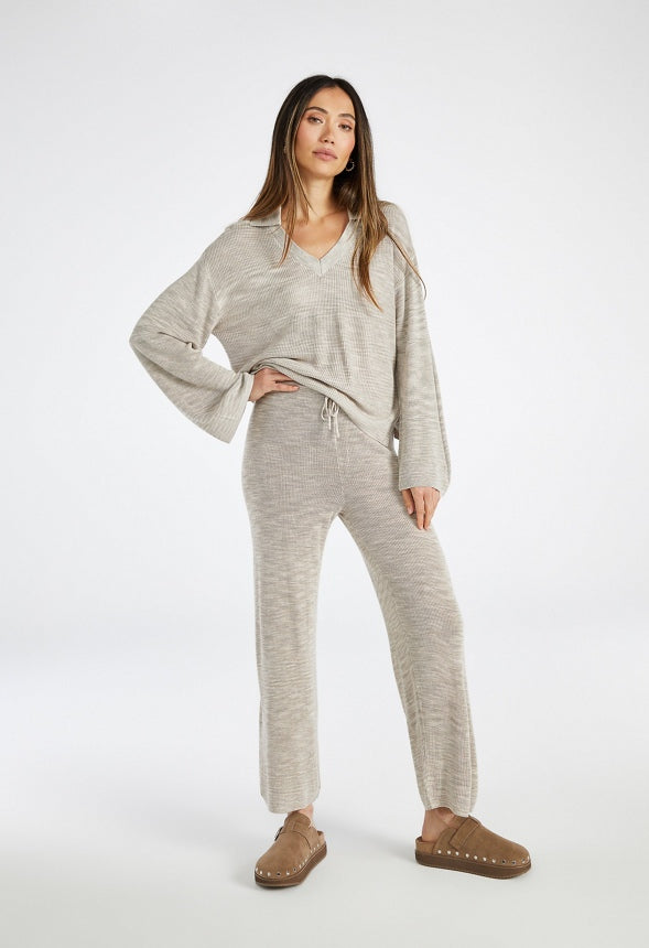 Polo Sweater Neutral Spacedye
