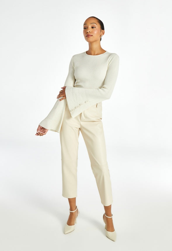 Flare Sleeve Sweater Marshmallow White