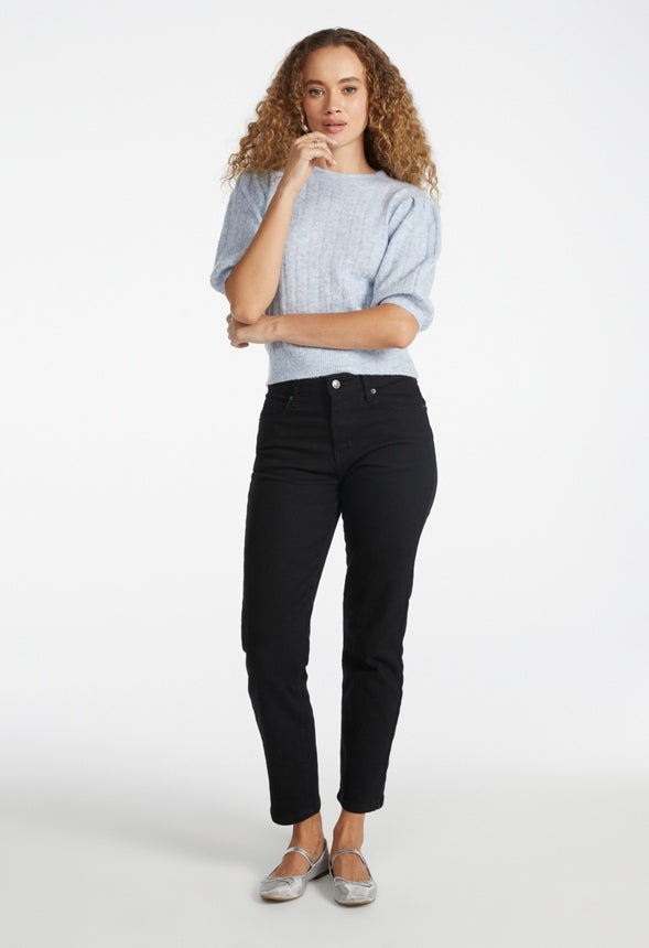 Puff Sleeve Sweater Pullover Illusion Blue