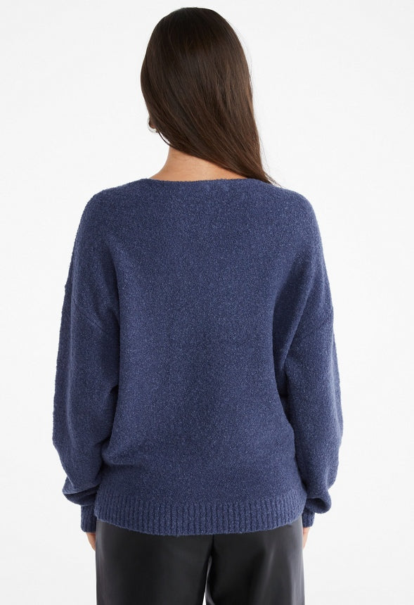 Oversized V-Neck Sweater Ombre Blue
