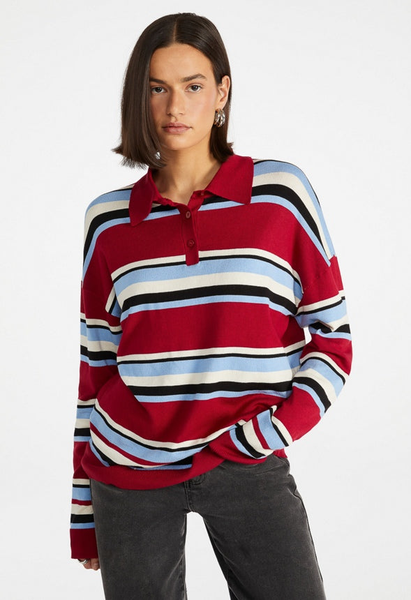 Oversized Striped Polo Combo Stripe
