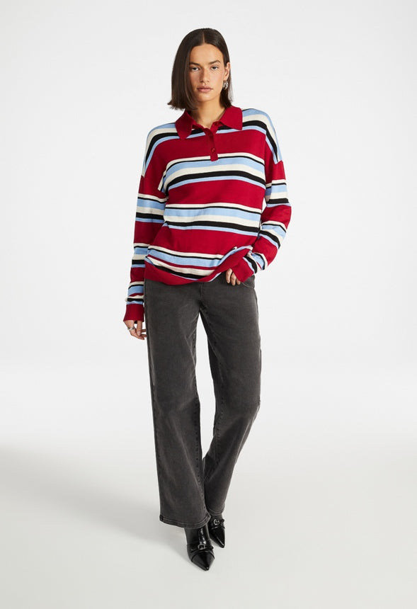 Oversized Striped Polo Combo Stripe
