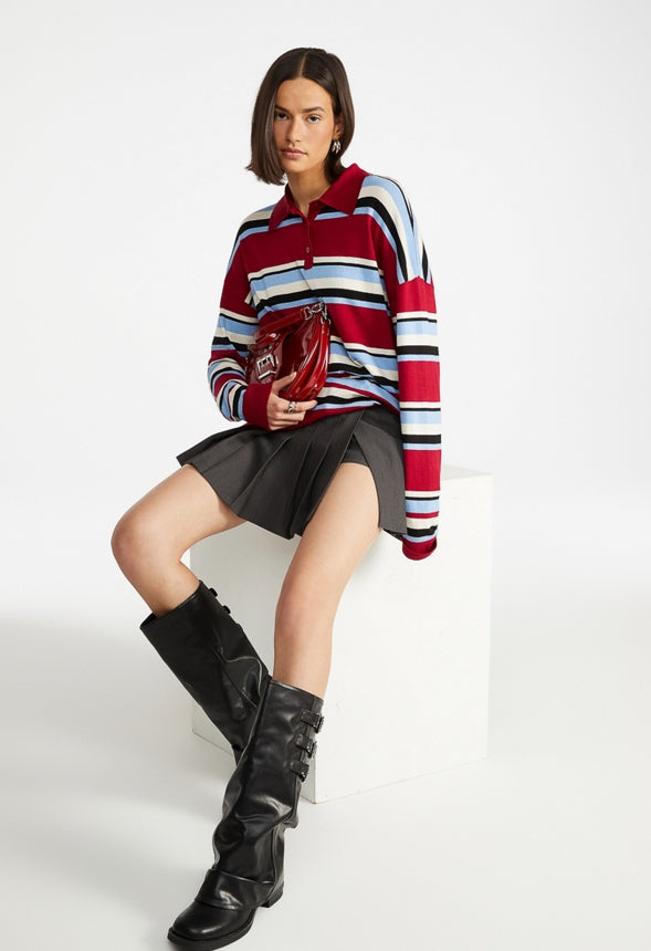 Oversized Striped Polo Combo Stripe