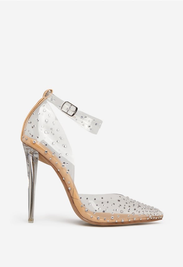 MIKA TRANSPARENT EMBELLISHED PUMP Clear