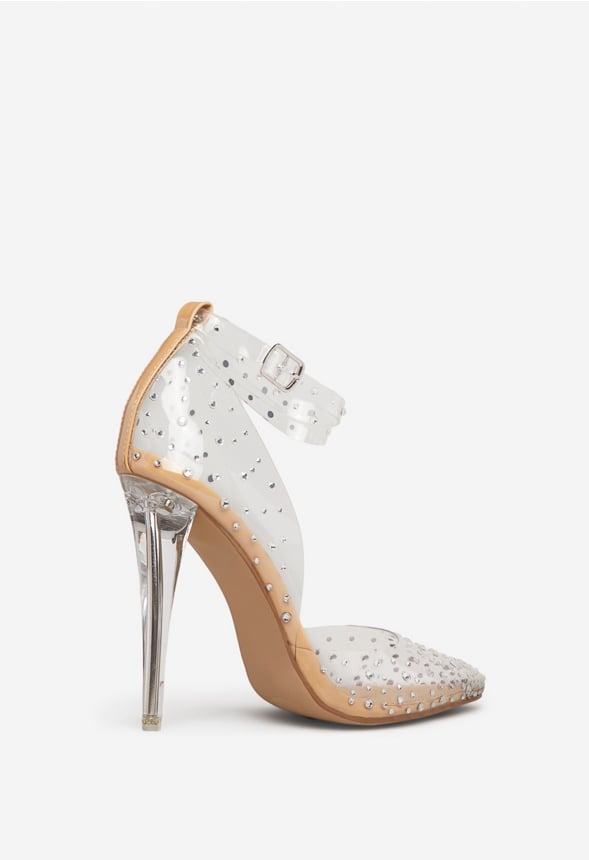 MIKA TRANSPARENT EMBELLISHED PUMP Clear