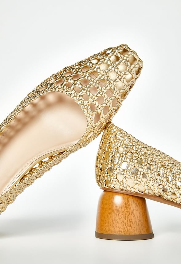 Allura Woven Pump Gold