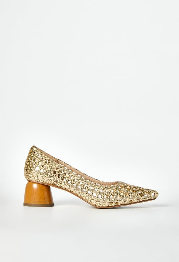 Allura Woven Pump Gold