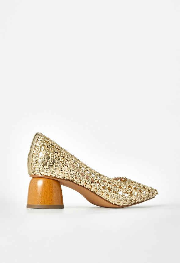 Allura Woven Pump Gold