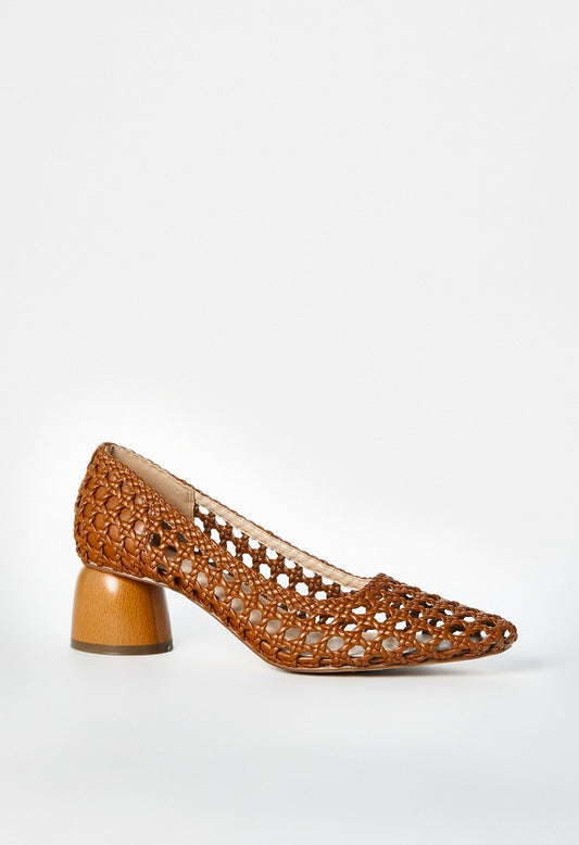 Allura Woven Pump Camel