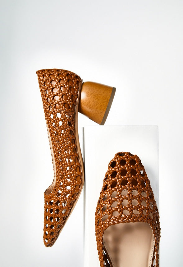 Allura Woven Pump Camel