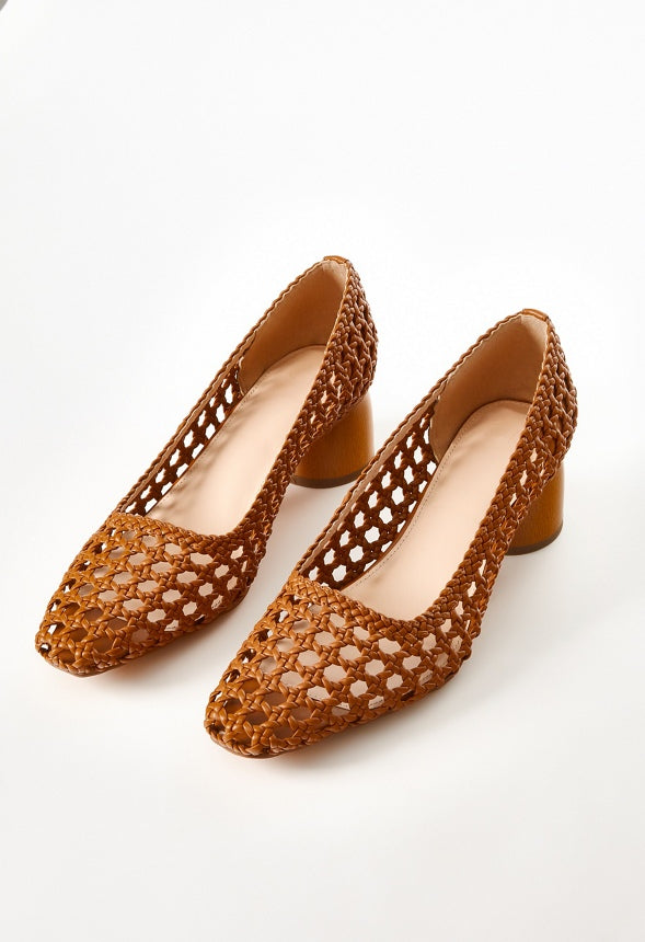 Allura Woven Pump Camel