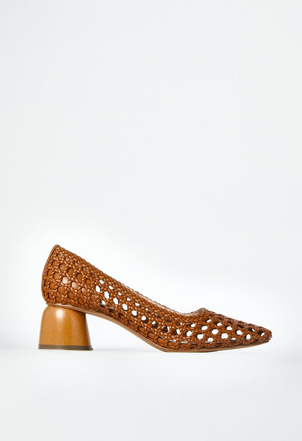 Allura Woven Pump Camel