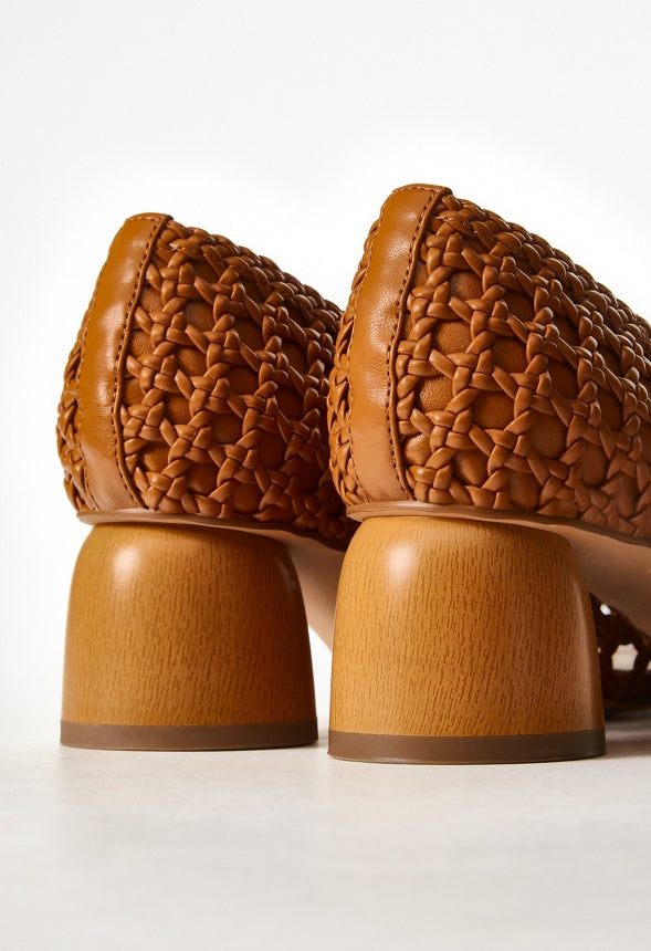 Allura Woven Pump Camel